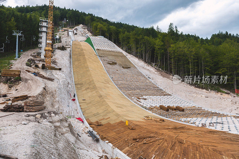 在Planica, Gorenjska，斯洛文尼亚，欧洲建造两个滑雪跳台。